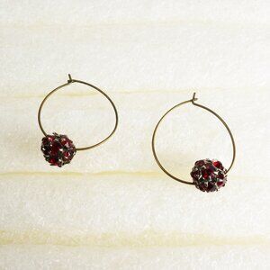 Red Ball Loop Earrings Shine Classic